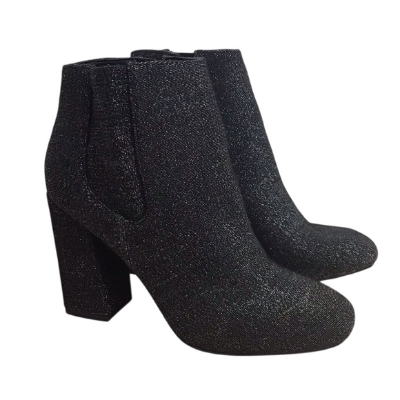 Marc Fisher Gemi Silver Black Block Heel Bootie - Picture 7 of 10